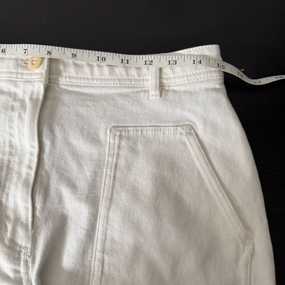 Aritzia Wilfred Free Modern Utility Short Womens Sz 10 White High Rise Denim - Picture 10 of 12